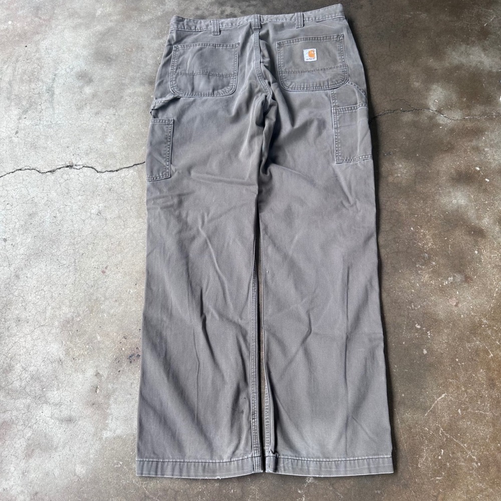 Carhartt Carpenter Pants Mens 36x32 Grey Good B324 Relaxed Fit Workwear Duck